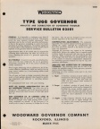 WOODWARD SERVICE BULLETIN No  03501 FOR THE TYPE UG8 GOVERNOR 